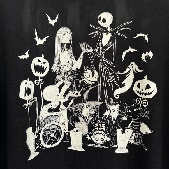 Nightmare Before Christmas Group Glow in the Dark Long Sleeve T Shirt Black Sz M - Picture 9 of 15